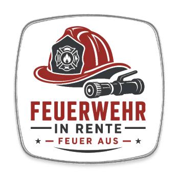Feuerwehr in Rente Feuer aus – Ruhestand Design - Viereckiger Kühlschrankmagnet - Weiß - Vorne
