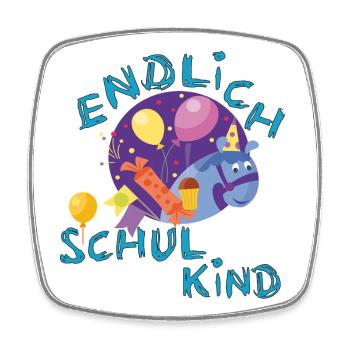 Endlich Schulkind  - Viereckiger Kühlschrankmagnet - Weiß - Vorne