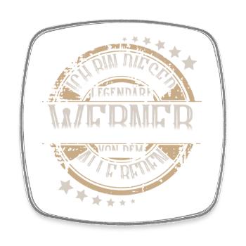 Werner - Viereckiger Kühlschrankmagnet - Weiß - Vorne