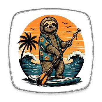 Drôle de planche de paddle SUP Stand Up paddle - Magnet carré - blanc - Devant