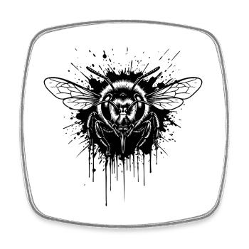 Guêpe Trash Polka - Wasp Tattoo Art - Magnet carré - blanc - Devant