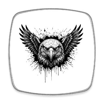 Aigle Majestueux Splash Tattoo - Magnet carré - blanc - Devant