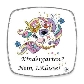Erste Klasse - Viereckiger Kühlschrankmagnet - Weiß - Vorne