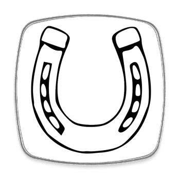 Hufeisen Glück Pferd reiten Geschenk Reiter - Viereckiger Kühlschrankmagnet - Weiß - Vorne