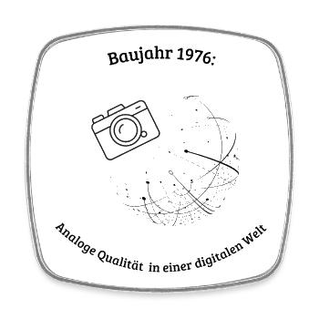 Baujahr 1976 - Viereckiger Kühlschrankmagnet - Weiß - Vorne