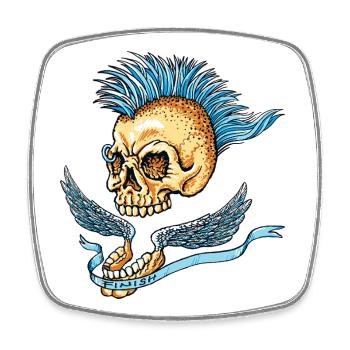 Punk_Skull - Square fridge magnet - white - Front