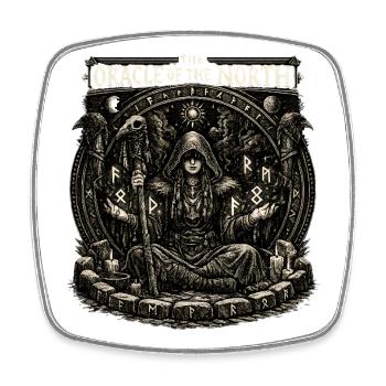 Oracle of the North Rune Circle - Square fridge magnet - white - Front