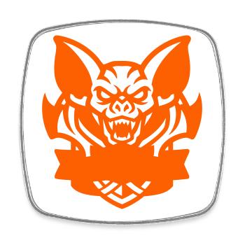 Fledermaus E-Sport Logo - Viereckiger Kühlschrankmagnet - Weiß - Vorne