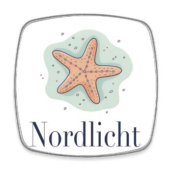 Nordlicht – Maritimes Küsten Design - Viereckiger Kühlschrankmagnet - Weiß - Vorne