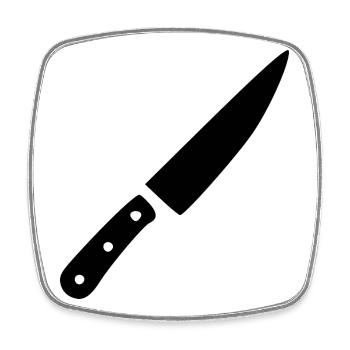 Messer Küchenmesser Koch kochen Geschenk Köchin - Viereckiger Kühlschrankmagnet - Weiß - Vorne