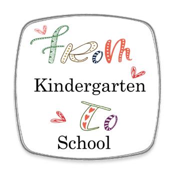Kindergarten - Square fridge magnet - white - Front