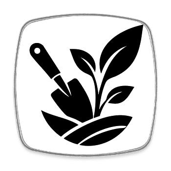 Gardening Shovel and Plants - Square fridge magnet - white - Front