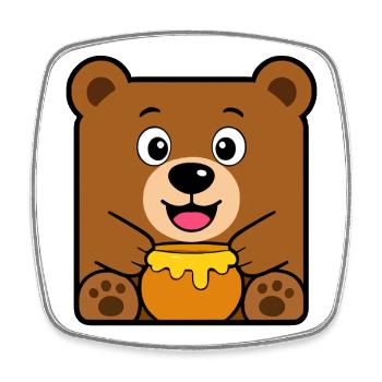 Bear - Square fridge magnet - white - Front