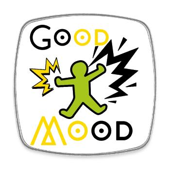 Personnage joueur vert et jaune explosif - Magnet carré - blanc - Devant