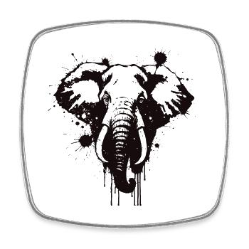 Elephant Grunge Heart Ink - Square fridge magnet - white - Front
