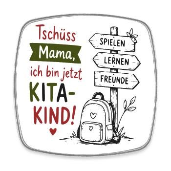 Kita-Kind Abschied von Mama - Viereckiger Kühlschrankmagnet - Weiß - Vorne