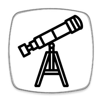 Teleskop - Viereckiger Kühlschrankmagnet - Weiß - Vorne