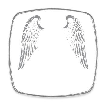 Winged Gothic Girl - Square fridge magnet - white - Front