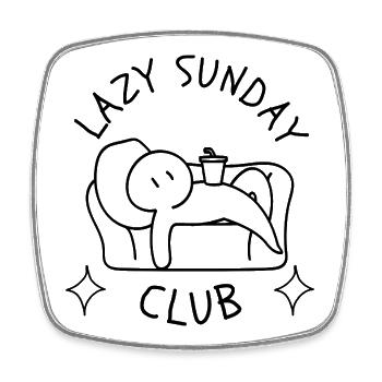 Lazy Sunday Club Couch Potato Weekend Vibes - Square fridge magnet - white - Front