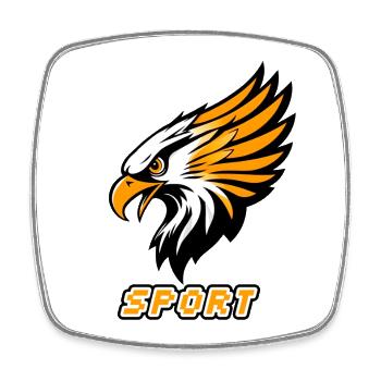 Sports Eagle Orange White - Square fridge magnet - white - Front