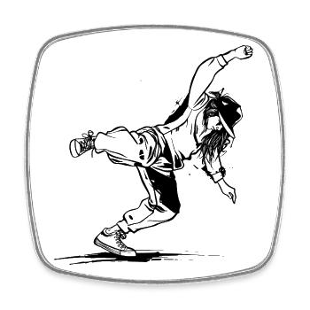 Breakdancers - Square fridge magnet - white - Front