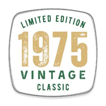 Limited Edition 1975 Vintage Classic Birthday Year - Square fridge magnet - white - Front