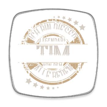 Tim - Viereckiger Kühlschrankmagnet - Weiß - Vorne