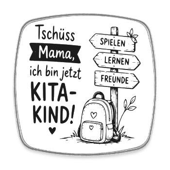 Kita Kind Abschiedsmotiv - Viereckiger Kühlschrankmagnet - Weiß - Vorne