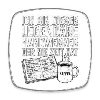 Lustiges Handwerker Design - Viereckiger Kühlschrankmagnet - Weiß - Vorne