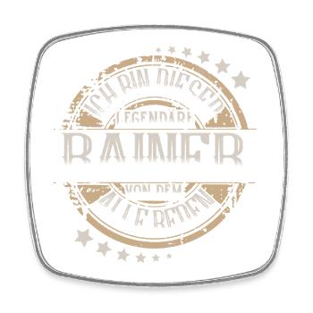 Rainer - Viereckiger Kühlschrankmagnet - Weiß - Vorne