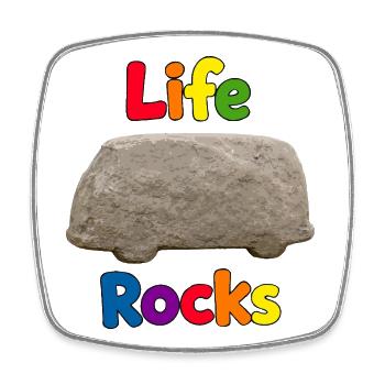 Life Rocks Stone - Viereckiger Kühlschrankmagnet - Weiß - Vorne