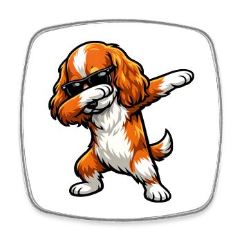 Dabbing Cocker Spaniel - Viereckiger Kühlschrankmagnet - Weiß - Vorne