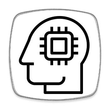 Ai, Künstliche Intelligenz, KI Technologie - Viereckiger Kühlschrankmagnet - Weiß - Vorne