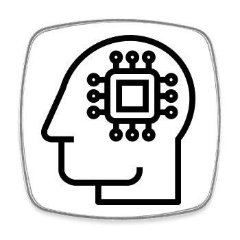 Ai, Künstliche Intelligenz, KI Technologie - Viereckiger Kühlschrankmagnet - Weiß - Vorne
