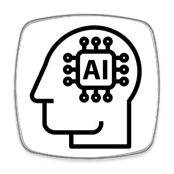 Ai, Künstliche Intelligenz, KI Technologie - Viereckiger Kühlschrankmagnet - Weiß - Vorne