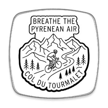 Col du Tourmalet Radkunst - Viereckiger Kühlschrankmagnet - Weiß - Vorne