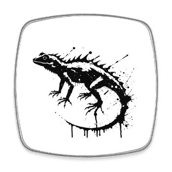 Black Lizard Splash Chart - Square fridge magnet - white - Front