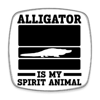 Alligator Animal Esprit - Magnet carré - blanc - Devant