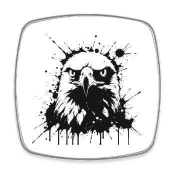 Black Splash Eagle - Viereckiger Kühlschrankmagnet - Weiß - Vorne