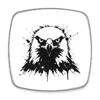 Dunkler Adler in Splatter-Spot - Viereckiger Kühlschrankmagnet - Weiß - Vorne