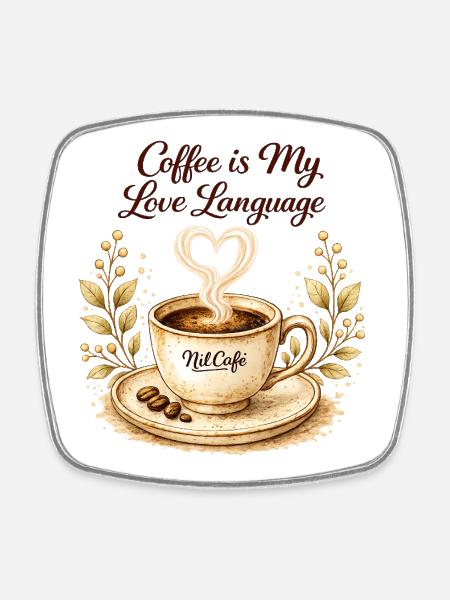 coffe_ist_my_live_language - Square fridge magnet - white