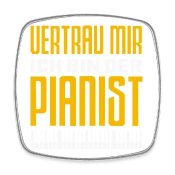 Piano Klavier Musiker Geschenk Geschenkidee - Viereckiger Kühlschrankmagnet - Weiß - Vorne