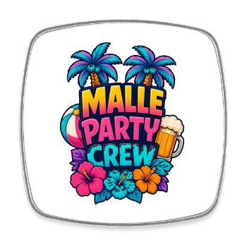 Malle Party Crew Tropen-Party - Viereckiger Kühlschrankmagnet - Weiß - Vorne