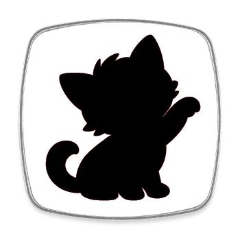 cat - Viereckiger Kühlschrankmagnet - Weiß - Vorne