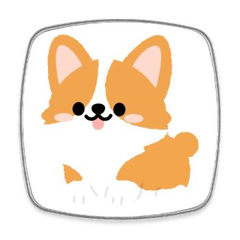 Corgi-Welpe Süßes Cartoon-Tee - Viereckiger Kühlschrankmagnet - Weiß - Vorne