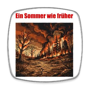 Ein Sommer wie früher – Klimawandel T-Shirt - Viereckiger Kühlschrankmagnet - Weiß - Vorne
