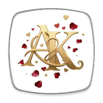 Golden AK Love Connections - Magnet carré - blanc - Devant