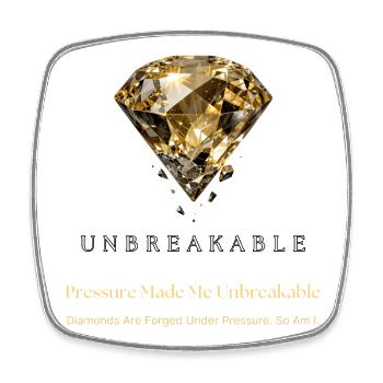 Unzerbrechlicher Diamant-Motivationsdesign - Viereckiger Kühlschrankmagnet - Weiß - Vorne