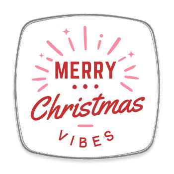Merry Christmas Vibes Weihnachts Geschenk - Viereckiger Kühlschrankmagnet - Weiß - Vorne