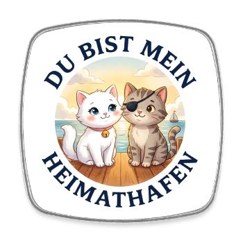 Du bist mein Heimathafen - Viereckiger Kühlschrankmagnet - Weiß - Vorne